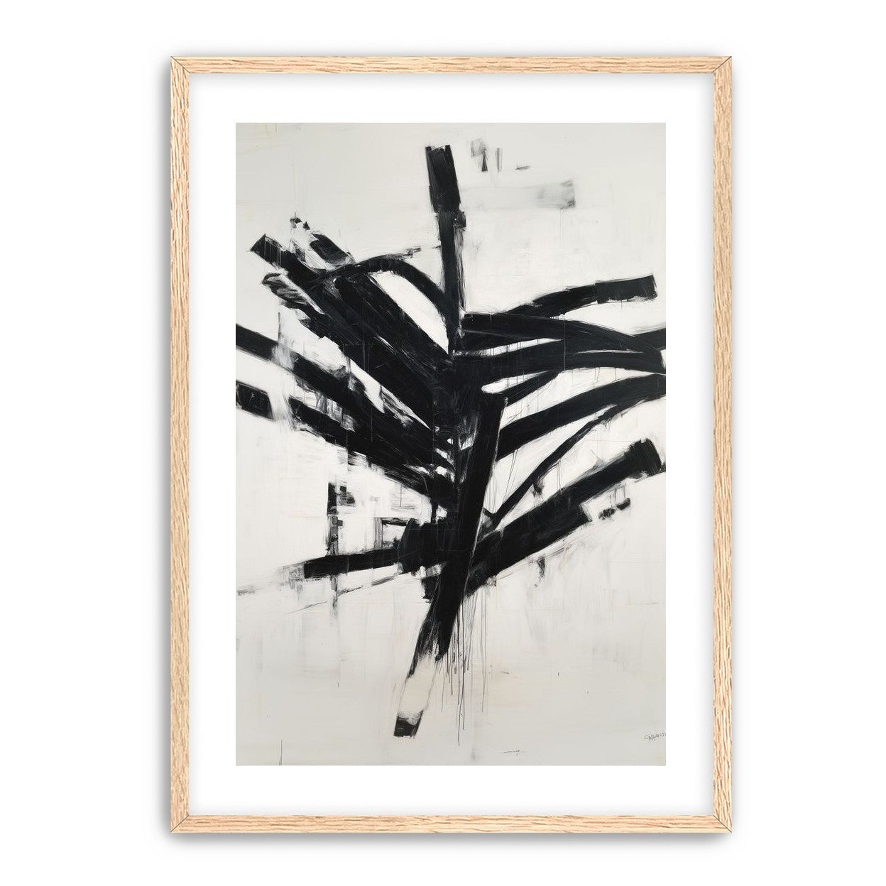 Black mass across white field