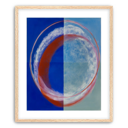 Red rim on divided blue