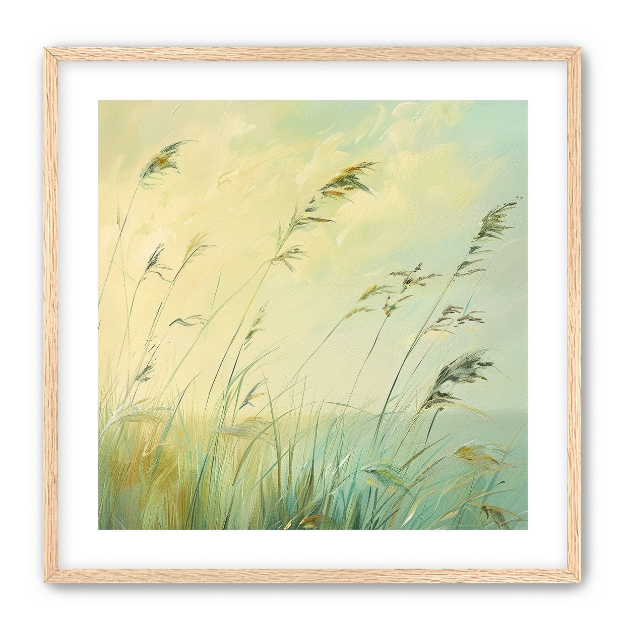 Windbent beach grass sky