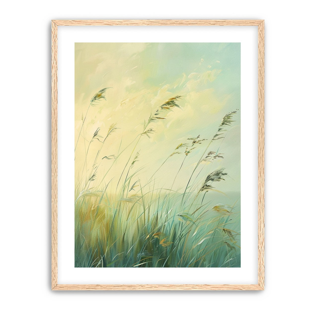 Windbent beach grass sky