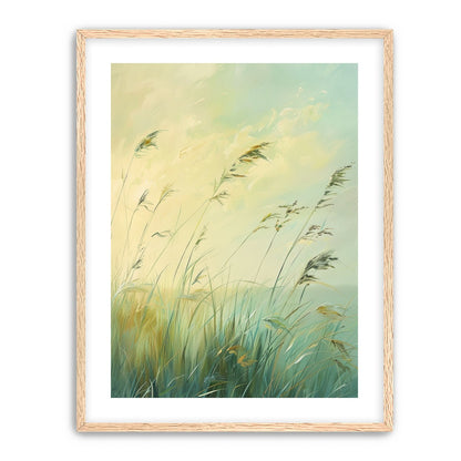 Windbent beach grass sky