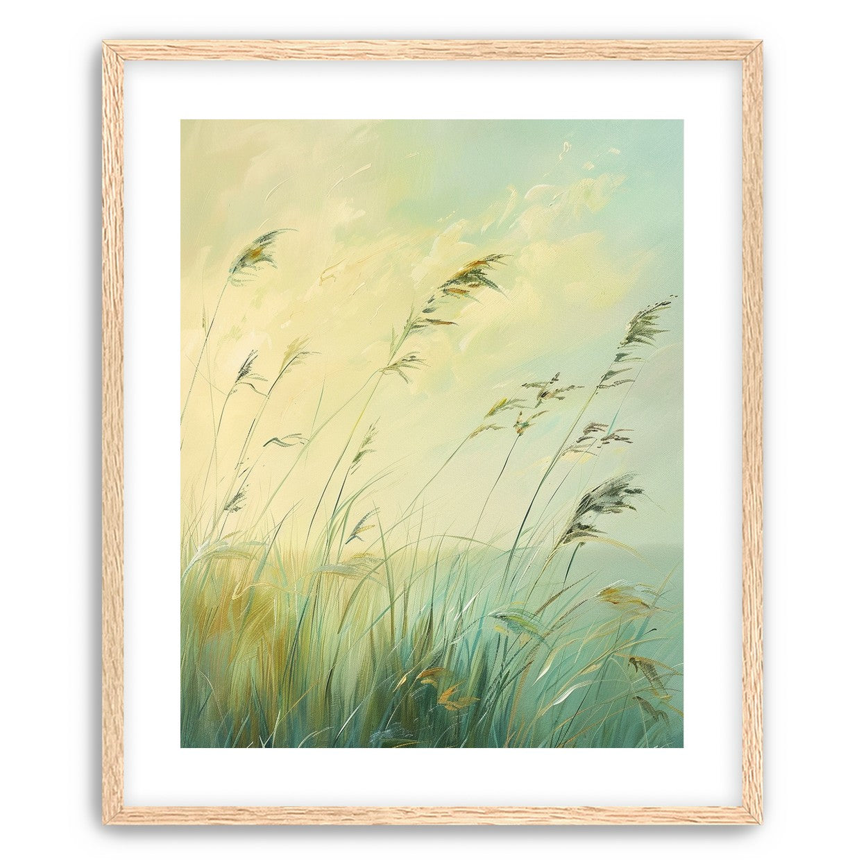 Windbent beach grass sky