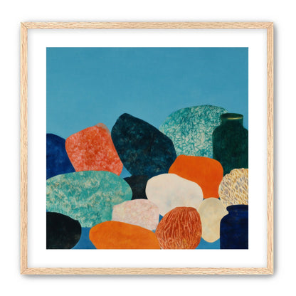 Stones beneath a blue field