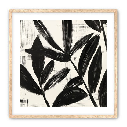 Black leaves on white grain