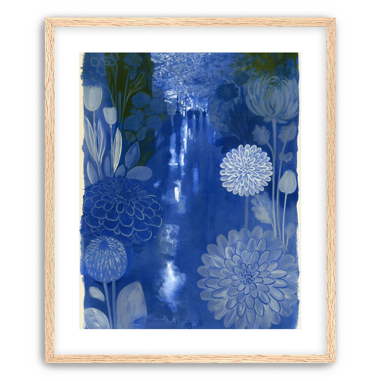Blue garden night walk