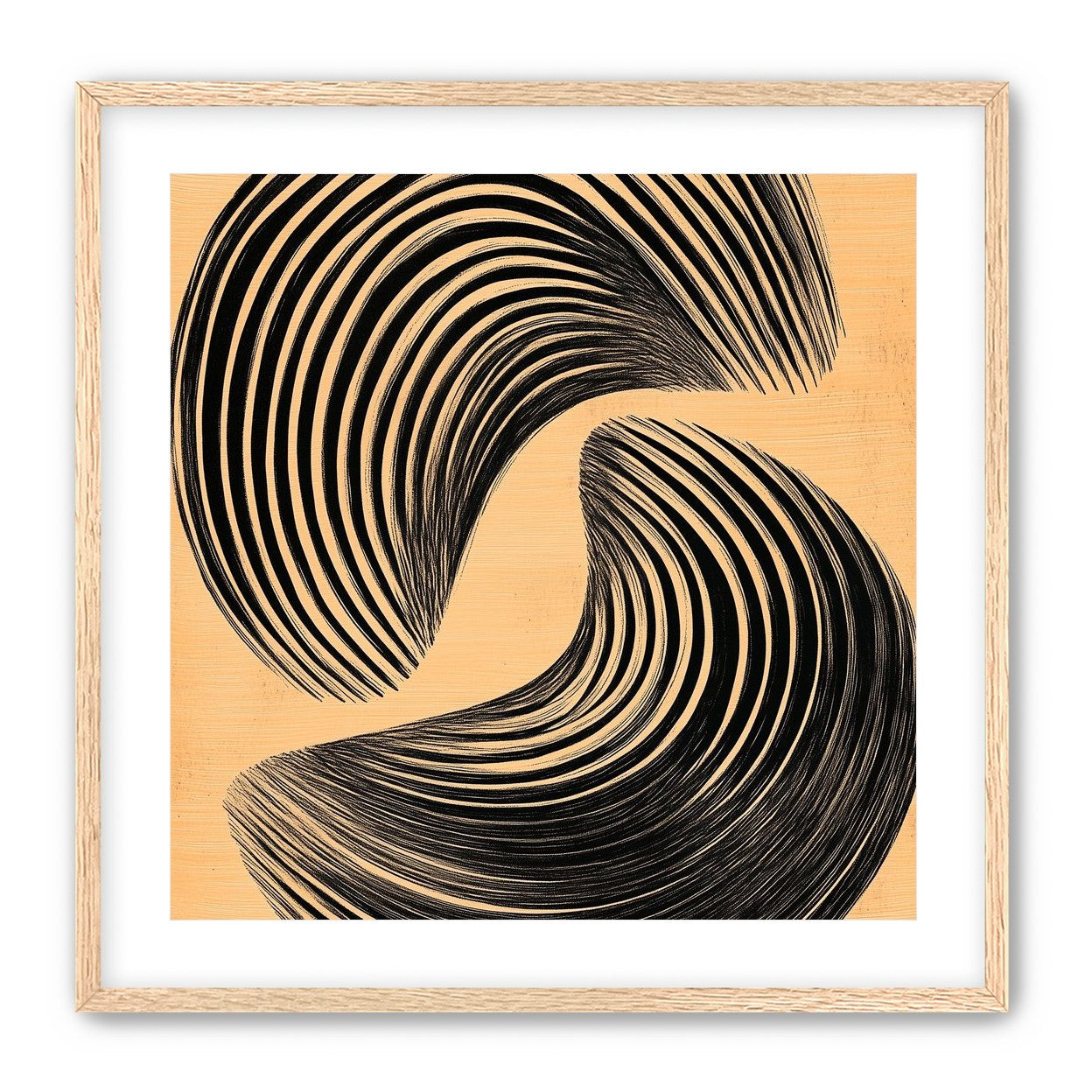 Black spiral on tan ground