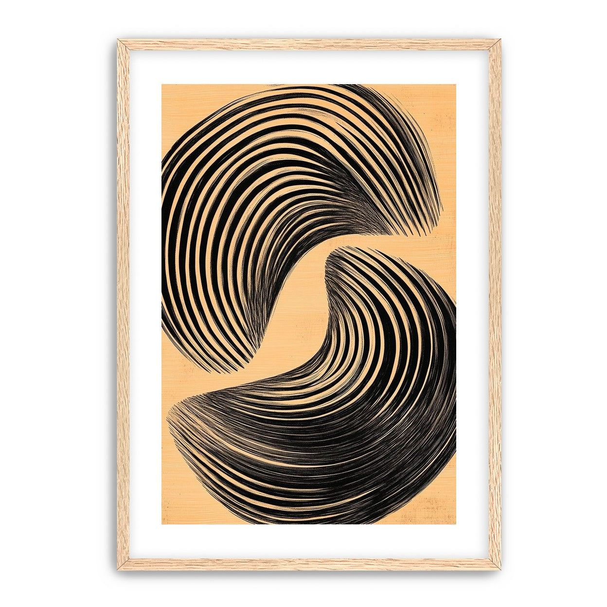 Black spiral on tan ground