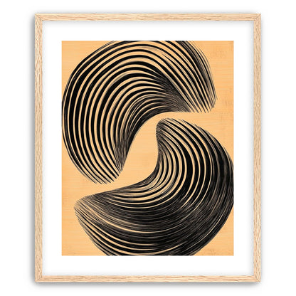 Black spiral on tan ground