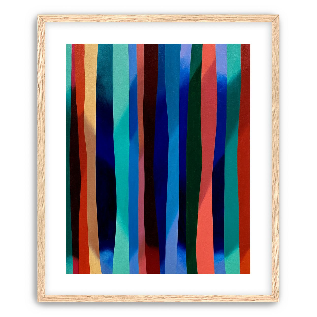 Blue shadow under bright stripes