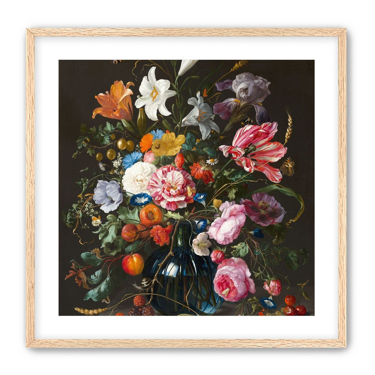 Butterflies over the blue vase