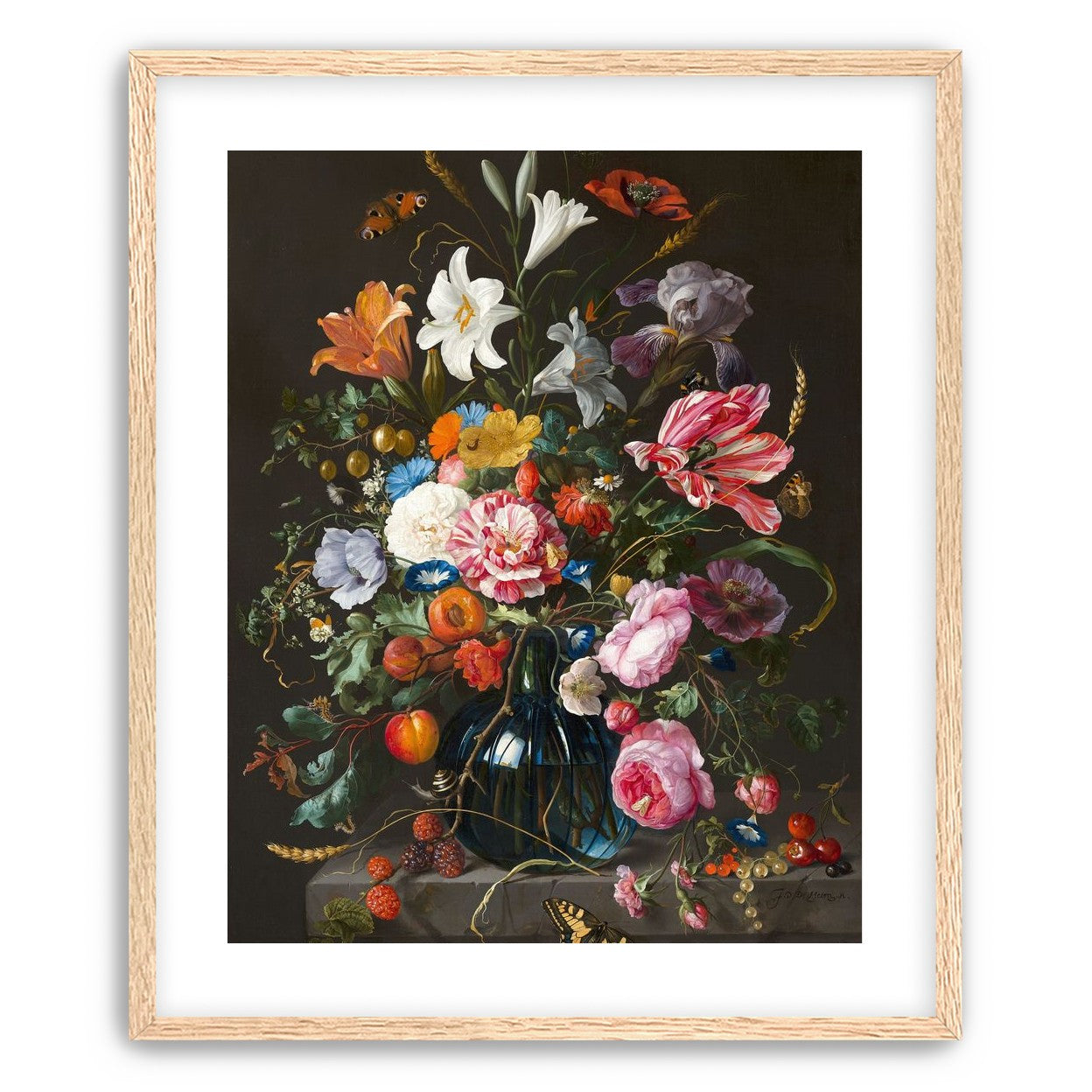 Butterflies over the blue vase