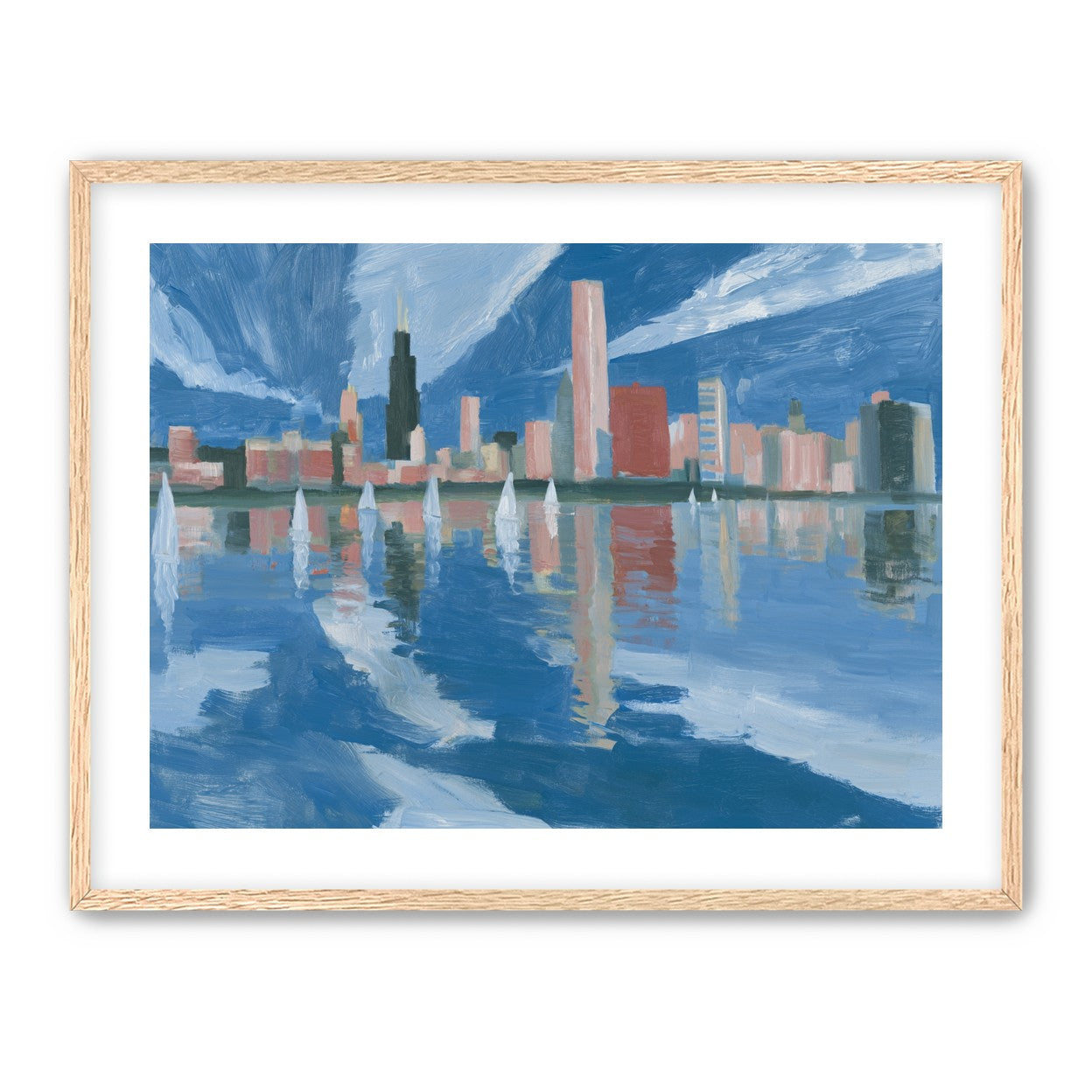 Sailboats before the mirrored skyline