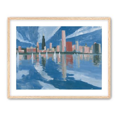 Sailboats before the mirrored skyline