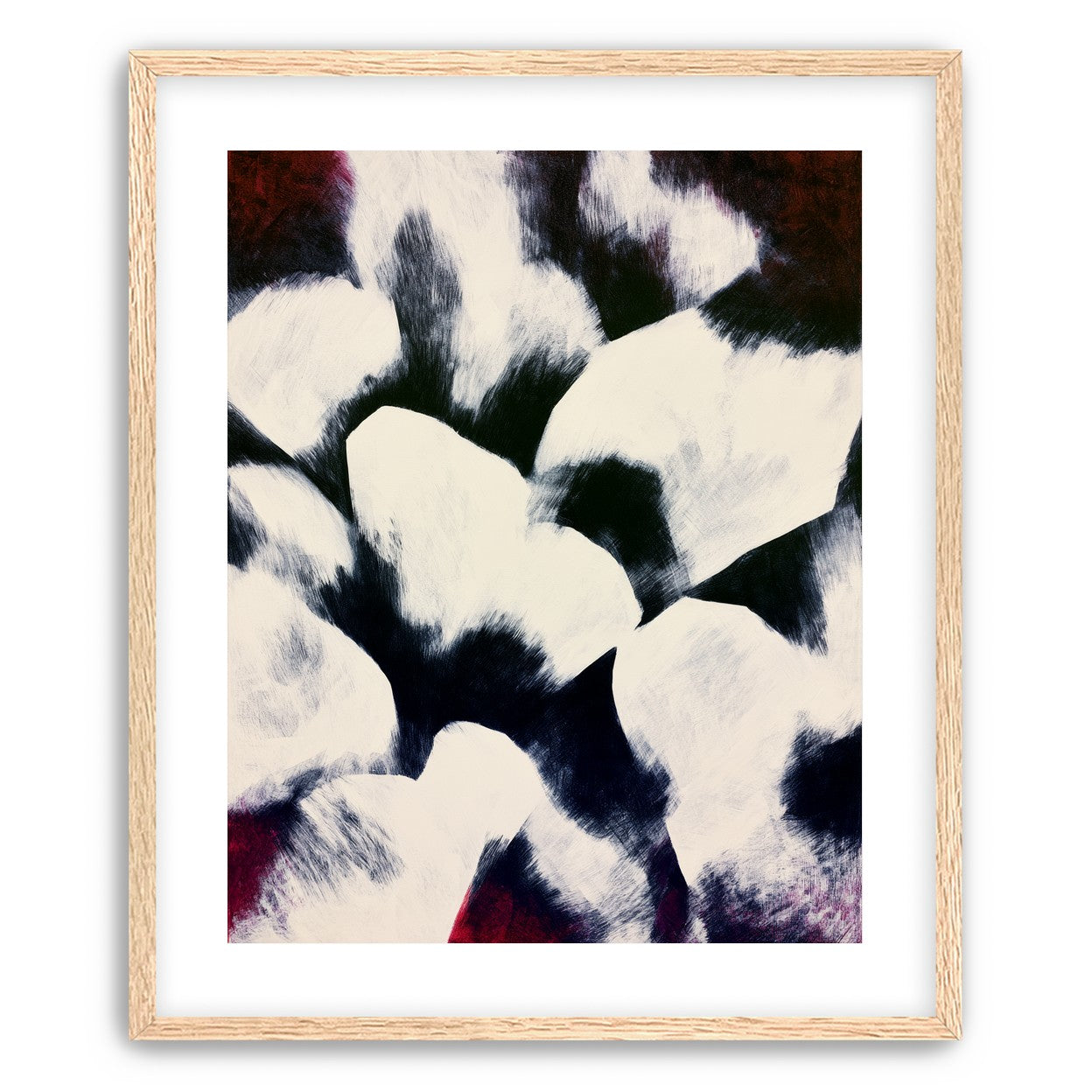 White blocks among dark ground