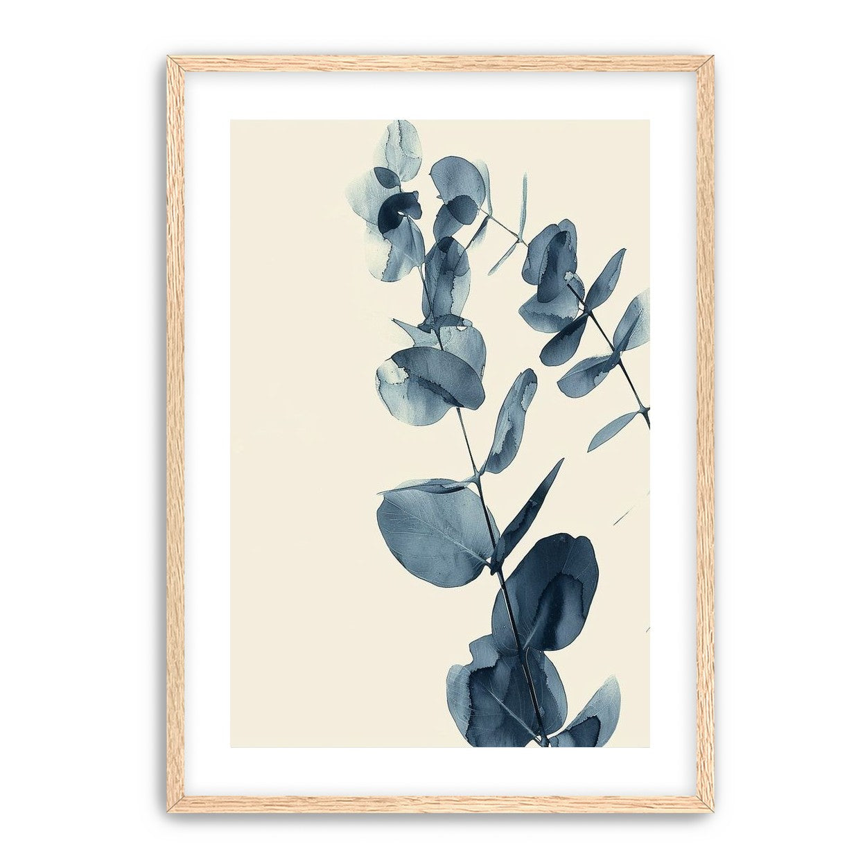 Blue eucalyptus on paper