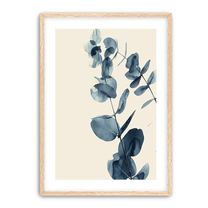 Blue eucalyptus on paper