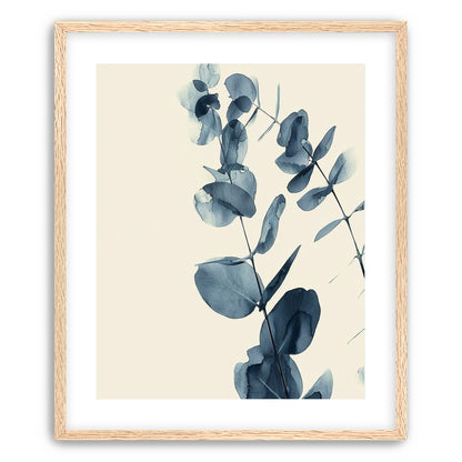 Blue eucalyptus on paper