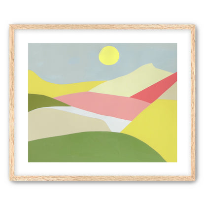 Yellow sun over red fields