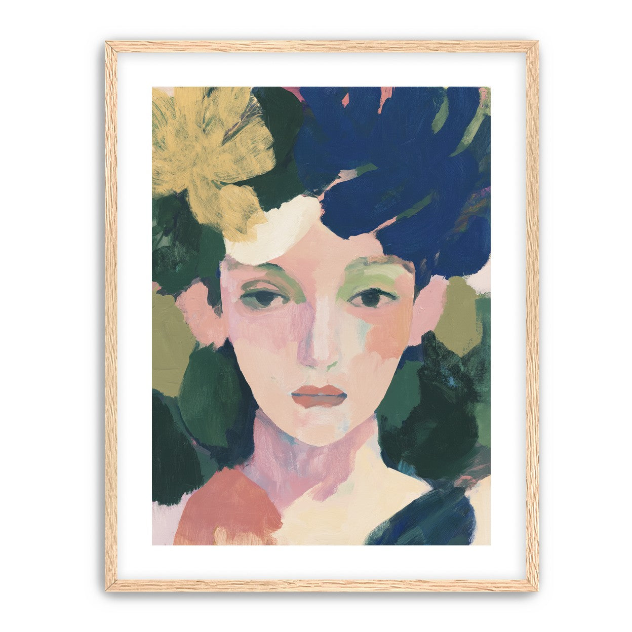 Portrait with pale flower