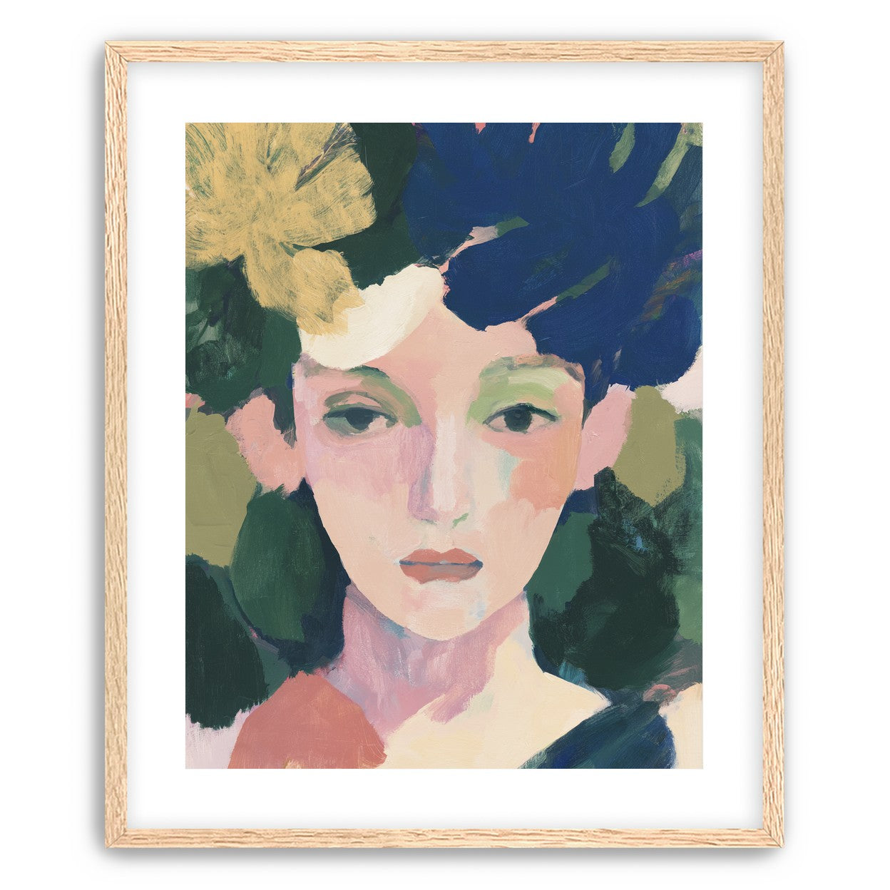 Portrait with pale flower
