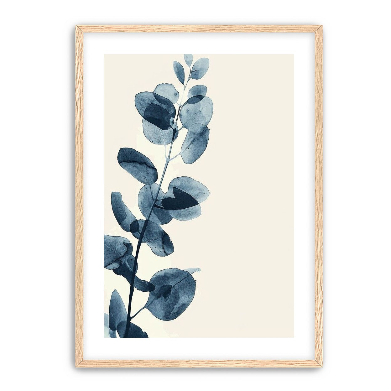 Blue leaves on pale air