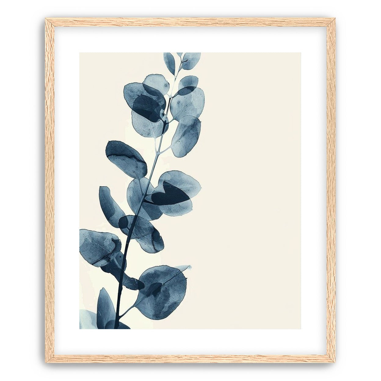Blue leaves on pale air