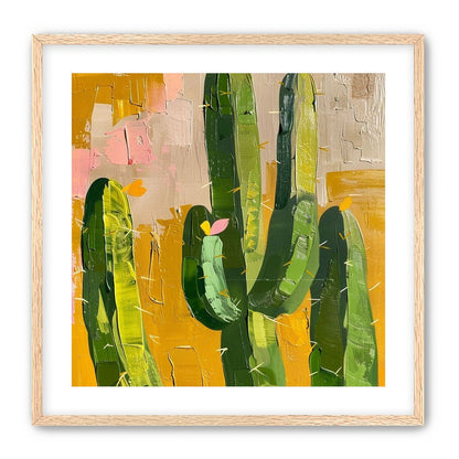 Cactus forms within ochre field