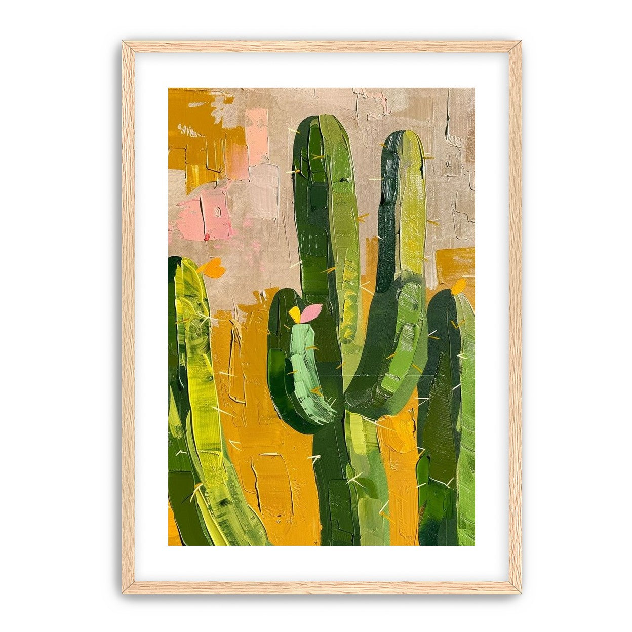 Cactus forms within ochre field