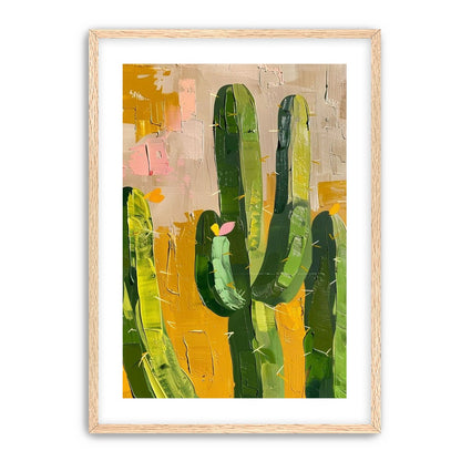 Cactus forms within ochre field