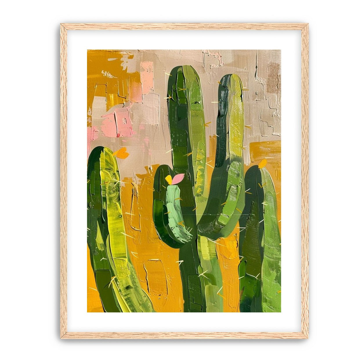 Cactus forms within ochre field