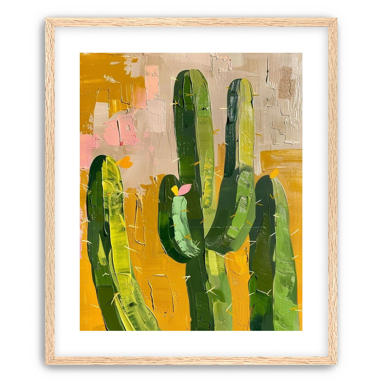 Cactus forms within ochre field