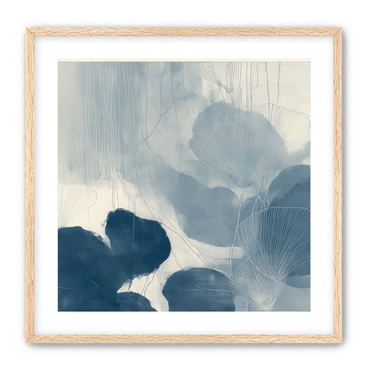 Fan leaves in blue wash