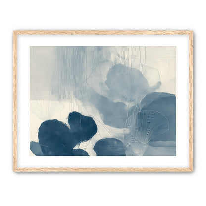 Fan leaves in blue wash