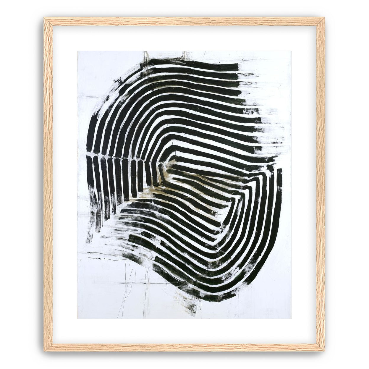 Black bands turning inward