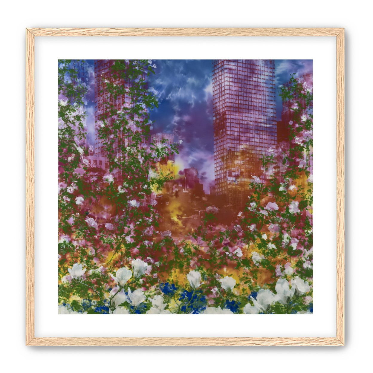 Flowers before storm towers