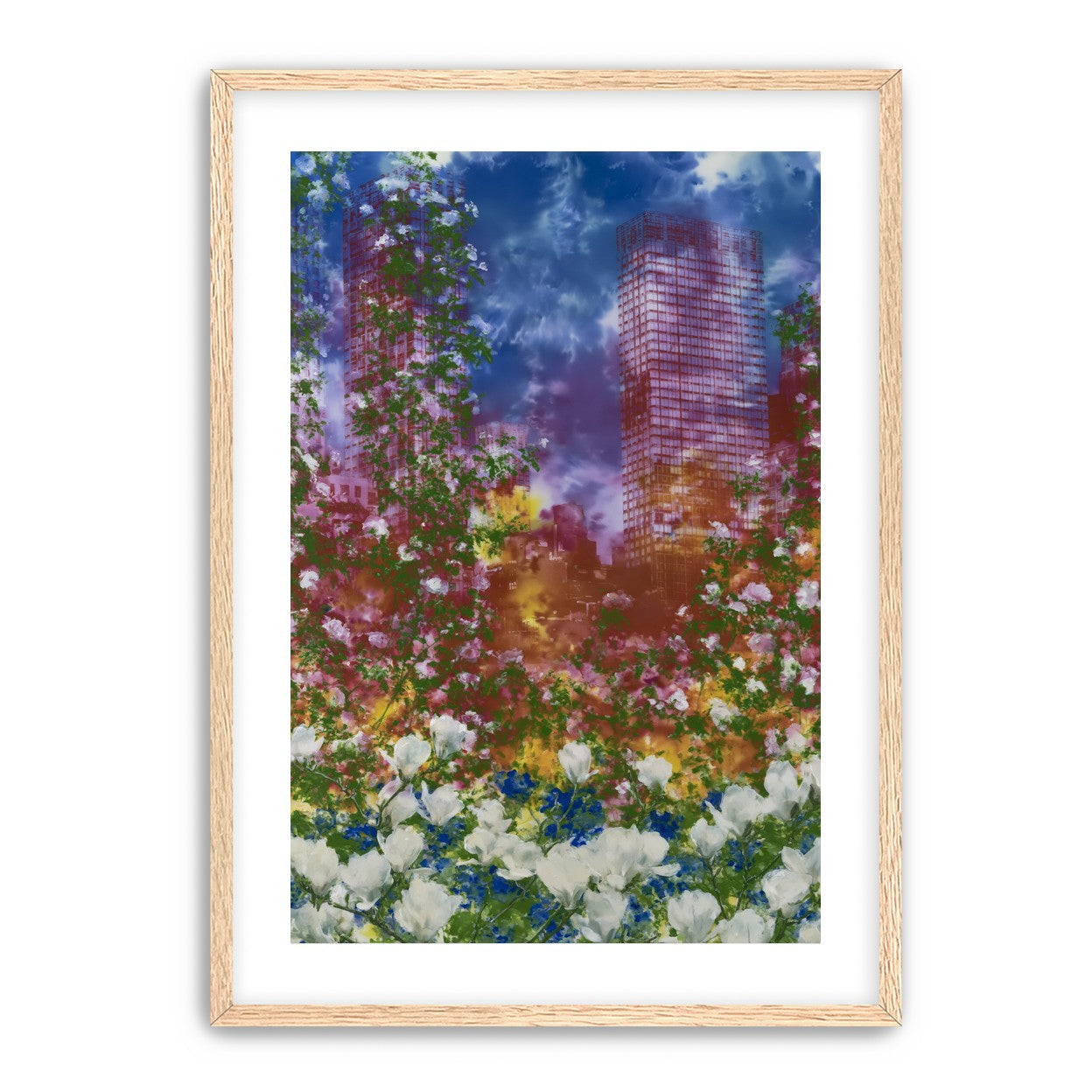 Flowers before storm towers