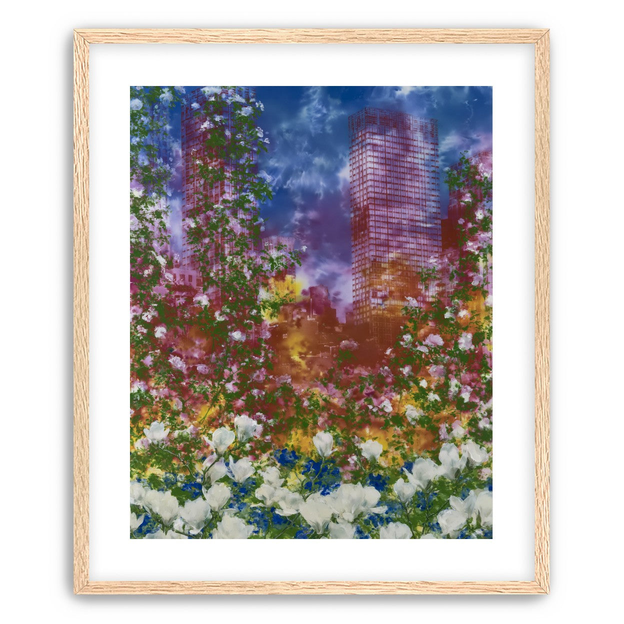 Flowers before storm towers