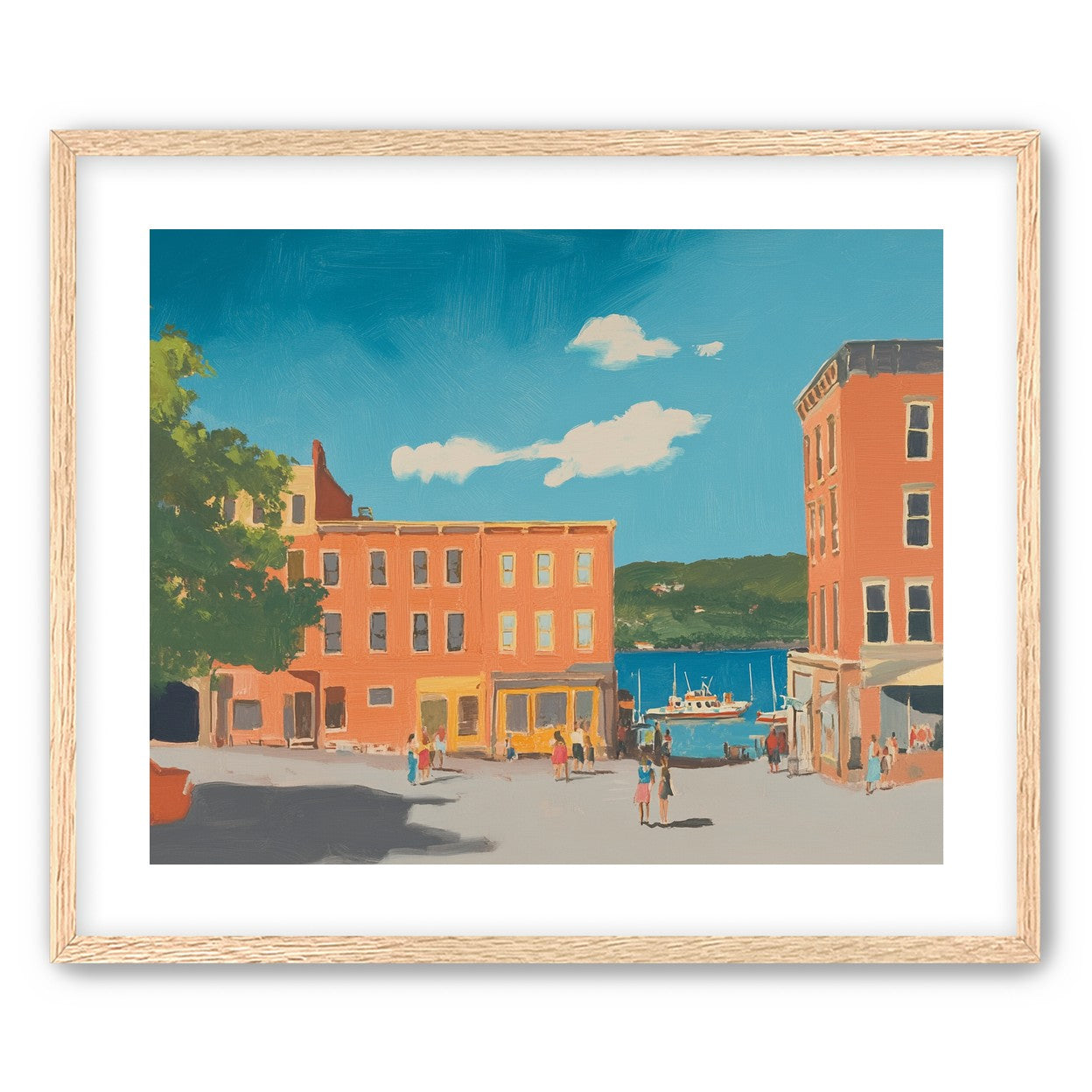 Sunlit street to the harbor