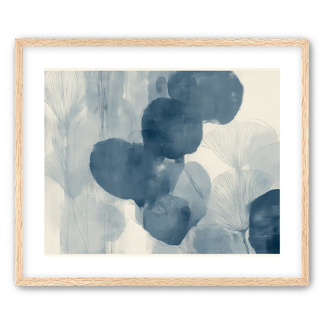 Dark leaves among pale fans