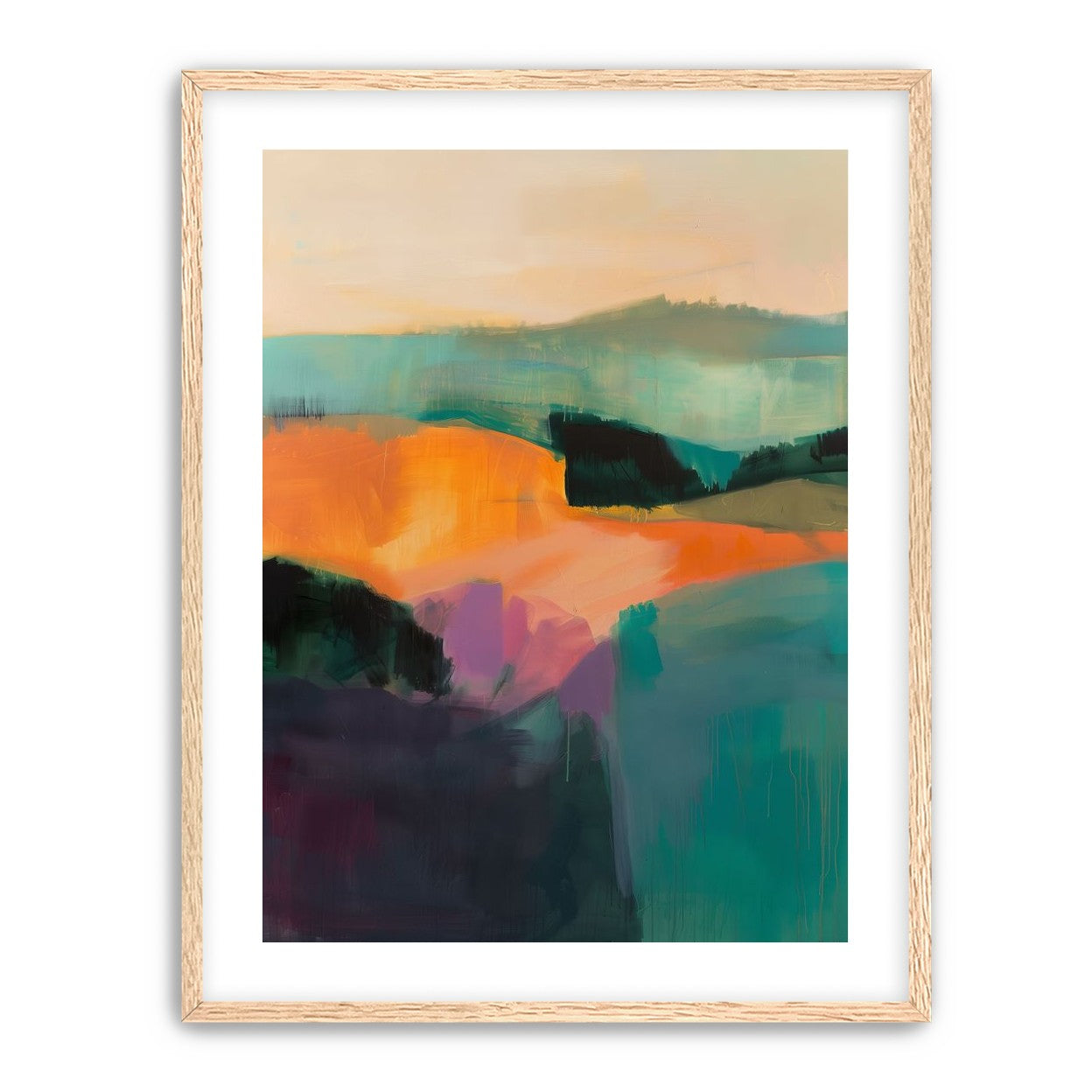 Teal Pressed Against Orange