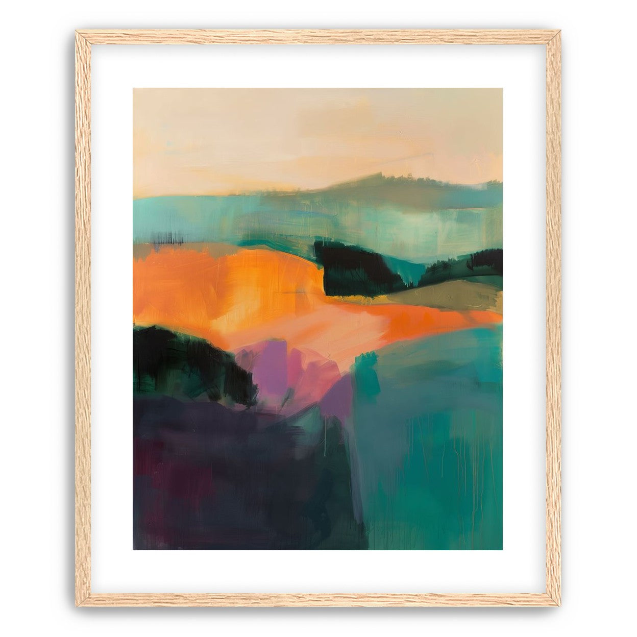 Teal Pressed Against Orange