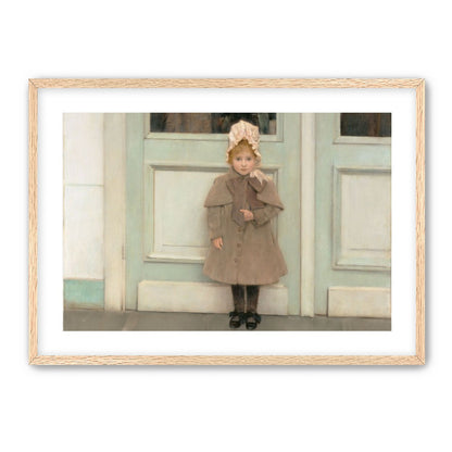 A child beneath pale doors