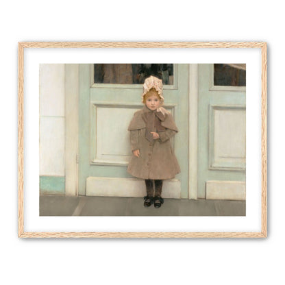 A child beneath pale doors