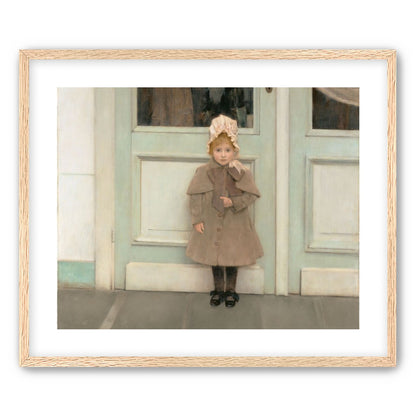 A child beneath pale doors
