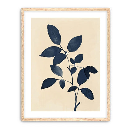 Indigo leaves on cream