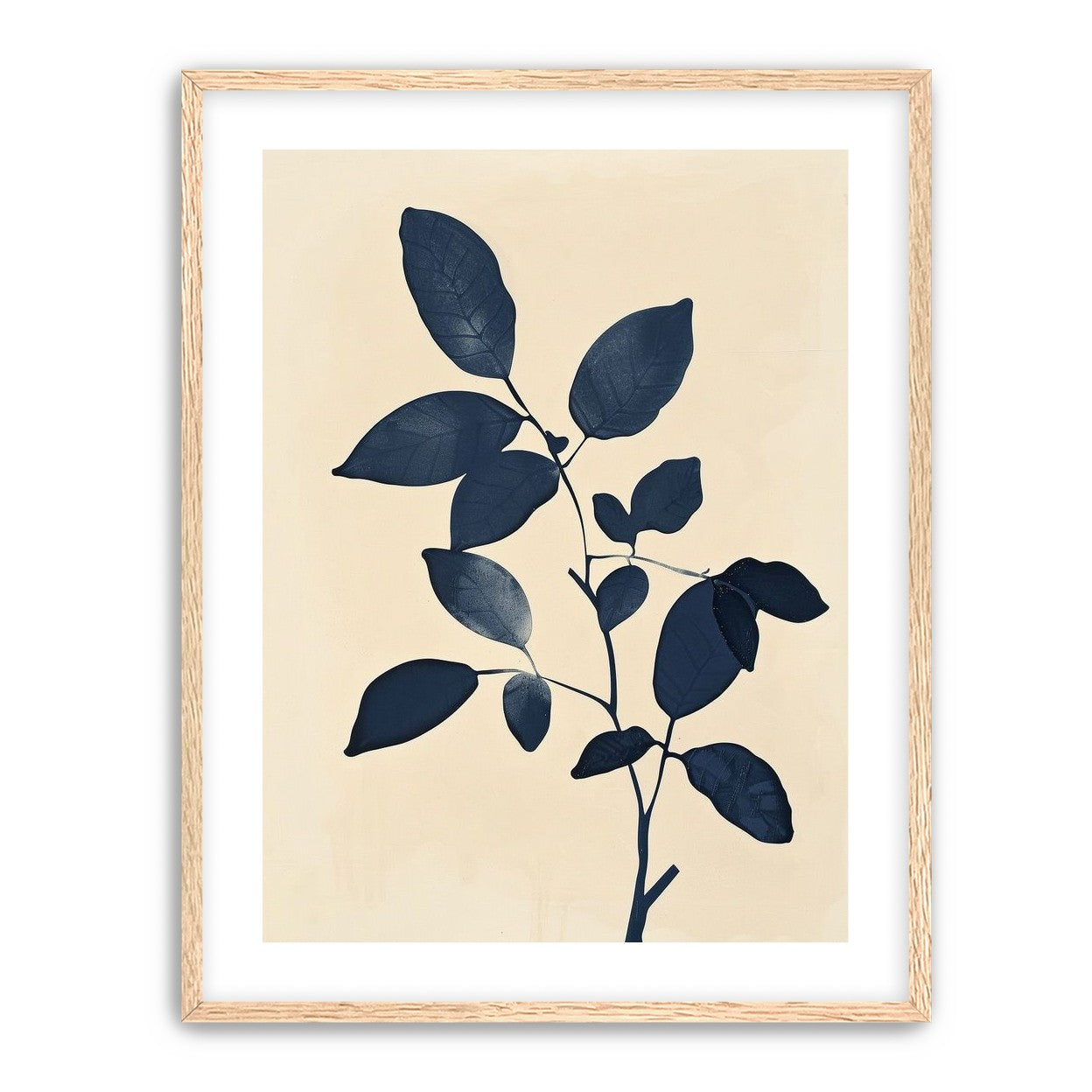 Indigo leaves on cream