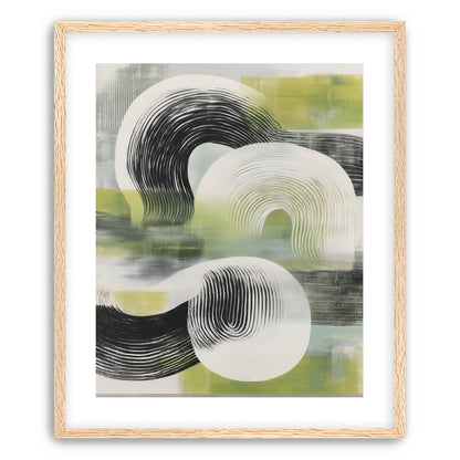 Curved bands across green fields