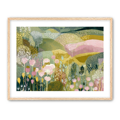 Patterned hills in bloom