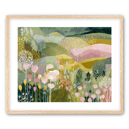 Patterned hills in bloom
