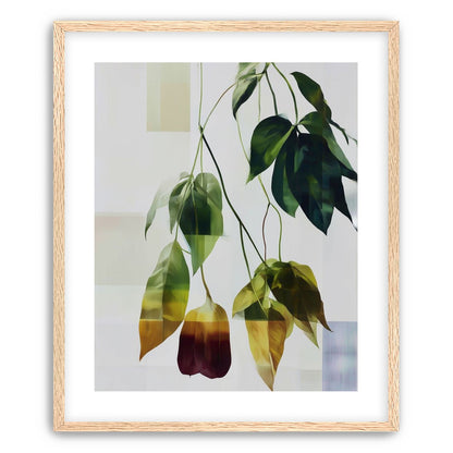 Green fading into amber leaves